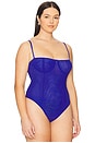 view 6 of 10 Mesh Bustier Bodysuit in Capri Blue004