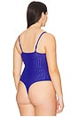 view 8 of 10 Mesh Bustier Bodysuit in Capri Blue004