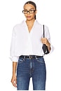 view 1 of 4 Poplin Bubble Shirt in White001