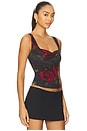 view 2 of 4 Mesh Bustier in Moody Red Roses001