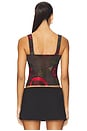view 3 of 4 Mesh Bustier in Moody Red Roses001