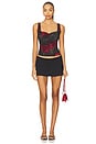 view 4 of 4 Mesh Bustier in Moody Red Roses001