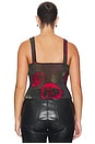 view 6 of 8 Mesh Bustier in Moody Red Roses001