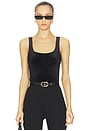 view 1 of 10 Velvet Modern Tank Bodysuit in Black001