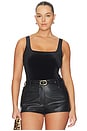 view 2 of 10 Velvet Modern Tank Bodysuit in Black001