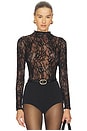 view 1 of 5 Lace Mock Neck Bodysuit in Black001