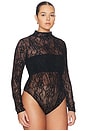view 6 of 10 Lace Mock Neck Bodysuit in Black001