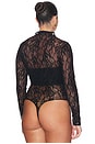 view 8 of 10 Lace Mock Neck Bodysuit in Black001