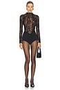 view 9 of 10 Lace Mock Neck Bodysuit in Black001