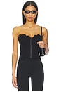 view 1 of 4 Matte Jersey Lace Trim Bustier in Black001
