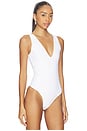 view 3 of 10 Sculpting Deep V Bodysuit in White001