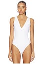 view 5 of 10 Sculpting Deep V Bodysuit in White001