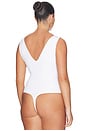 view 8 of 10 Sculpting Deep V Bodysuit in White001