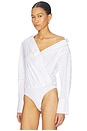 view 7 of 12 Off-shoulder Poplin Bodysuit in White001