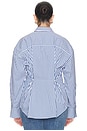 view 8 of 11 Oversized Shirt in Indigo Stripe