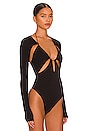 view 5 of 10 Cut Out Cord Bodysuit in Black001