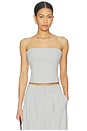 view 1 of 4 Essential Suiting Strapless Top in Crosshatch Grey