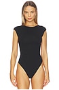 view 2 of 5 Super Stretch Open Back Bodysuit in Black001