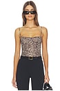 view 1 of 5 Mesh Bustier Bodysuit in Lady Leopard