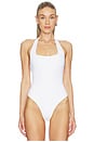 view 2 of 5 Scuba Halter Square Neck Bodysuit in White001