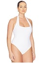 view 6 of 10 Scuba Halter Square Neck Bodysuit in White001