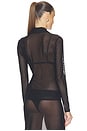view 5 of 8 Mesh Button Up Top in Black001