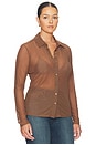 view 4 of 8 Mesh Button Up Top in Saddlewood