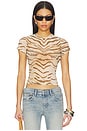 view 1 of 4 Mesh Baby Tee Shirt in Brown Tiger