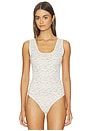 view 2 of 5 Stretch Lace Scoop Tank Bodysuit in Chalk