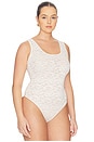 view 6 of 10 Stretch Lace Scoop Tank Bodysuit in Chalk