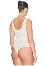 view 8 of 10 Stretch Lace Scoop Tank Bodysuit in Chalk
