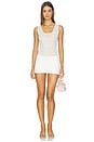 view 9 of 10 Stretch Lace Scoop Tank Bodysuit in Chalk
