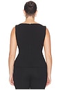 view 6 of 8 Soft Stretch Ponte Straight Neck Top in Black
