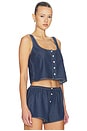 view 2 of 4 Denim Button Front Tank Top in Indigo1187