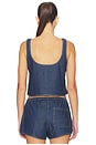 view 5 of 8 Denim Button Front Tank Top in Indigo1187