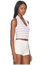 view 2 of 4 Super Stretch Halter Tank Top in Sky Stripe