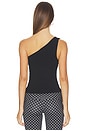 view 3 of 4 Super Stretch One Shoulder Tank Top in Black001