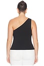 view 6 of 8 Super Stretch One Shoulder Tank Top in Black001