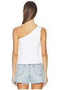 view 3 of 4 Super Stretch One Shoulder Tank Top in White001