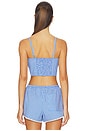 view 3 of 5 Poplin Bustier Cami Top in Blue & White Stripe