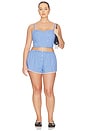 view 8 of 9 Poplin Bustier Cami Top in Blue & White Stripe