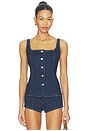 view 1 of 8 Sleeveless Button Front Denim Top in Indigo1169