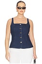 view 2 of 8 Sleeveless Button Front Denim Top in Indigo1169
