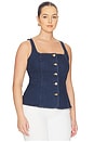 view 4 of 8 Sleeveless Button Front Denim Top in Indigo1169