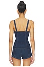 view 5 of 8 Sleeveless Button Front Denim Top in Indigo1169