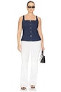 view 8 of 8 Sleeveless Button Front Denim Top in Indigo1169