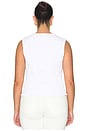 view 6 of 8 Button Front Peplum Top in White001