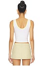 view 4 of 5 Super Stretch Ringer Tank Top in White001