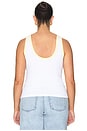 view 6 of 9 Super Stretch Ringer Tank Top in White001