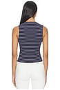 view 3 of 5 The Rib Splay Top in Horizon Stripe Ink